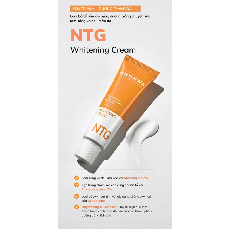 Kem Nám NTG Ahohwa Whitening Cream 50g
