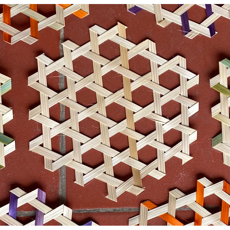 Lục giác đan màu xanh tím hồng cam y hình ạ