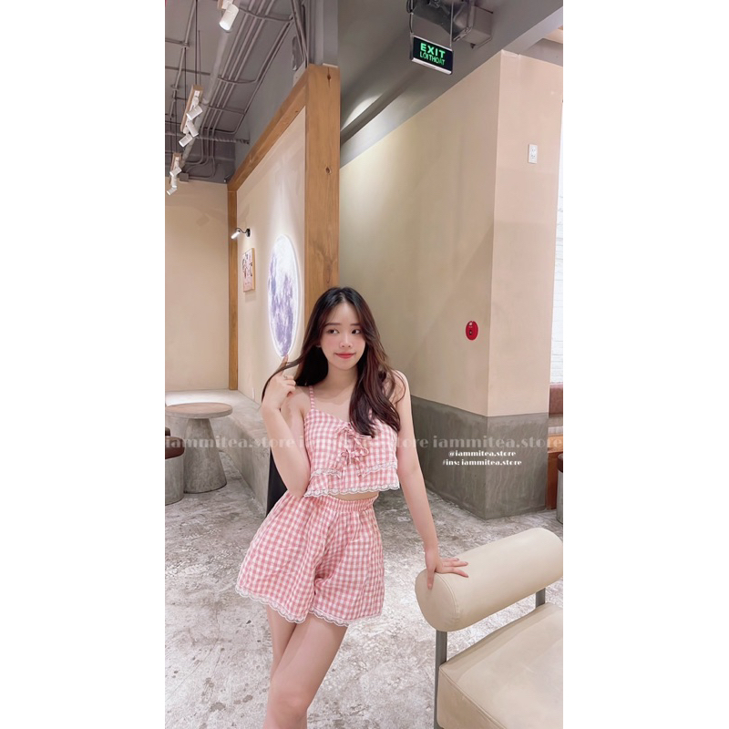 Set bộ viền ren thắt nơ nhà Iammitea💗