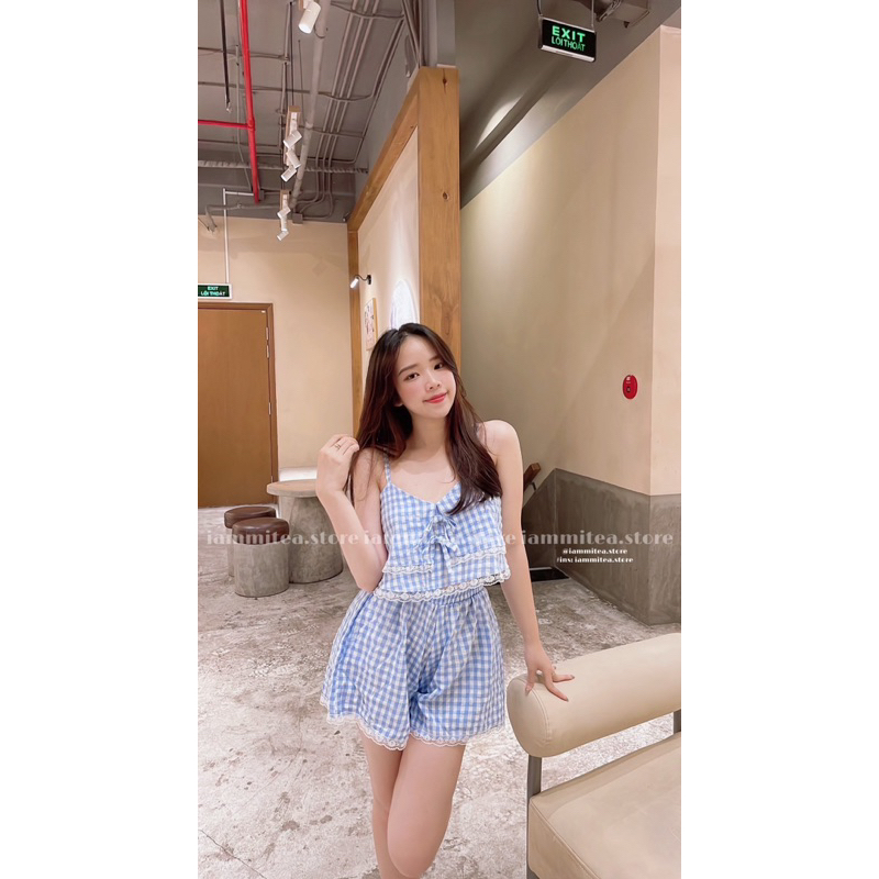 Set bộ viền ren thắt nơ nhà Iammitea💗