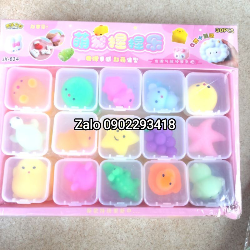 Hộp 30 Con Thú mochi xả stress - Đồ chơi thú mochi squishy