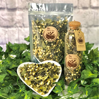 Trà xanh hoa nhài bạc hà
