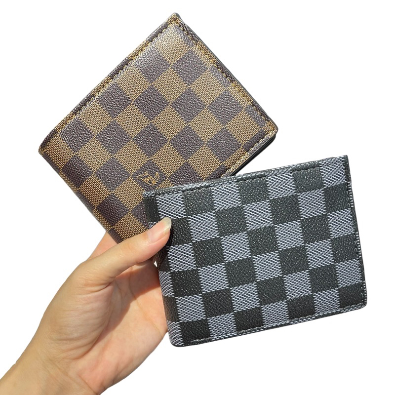 Ví nam kẻ caro da PU giá rẻ , ví nam caro LV siêu hót