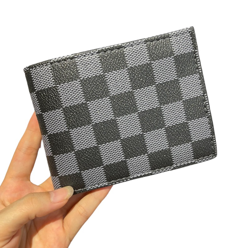 Ví nam kẻ caro da PU giá rẻ , ví nam caro LV siêu hót