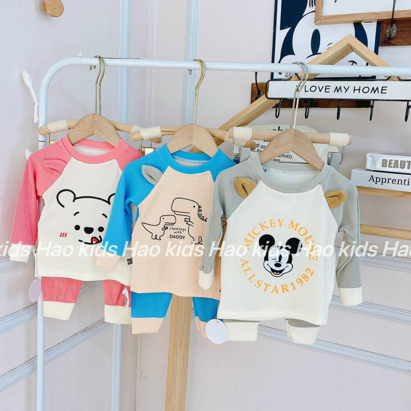 Combo 2 bộ thun tăm lạnh bé trai và bé gái