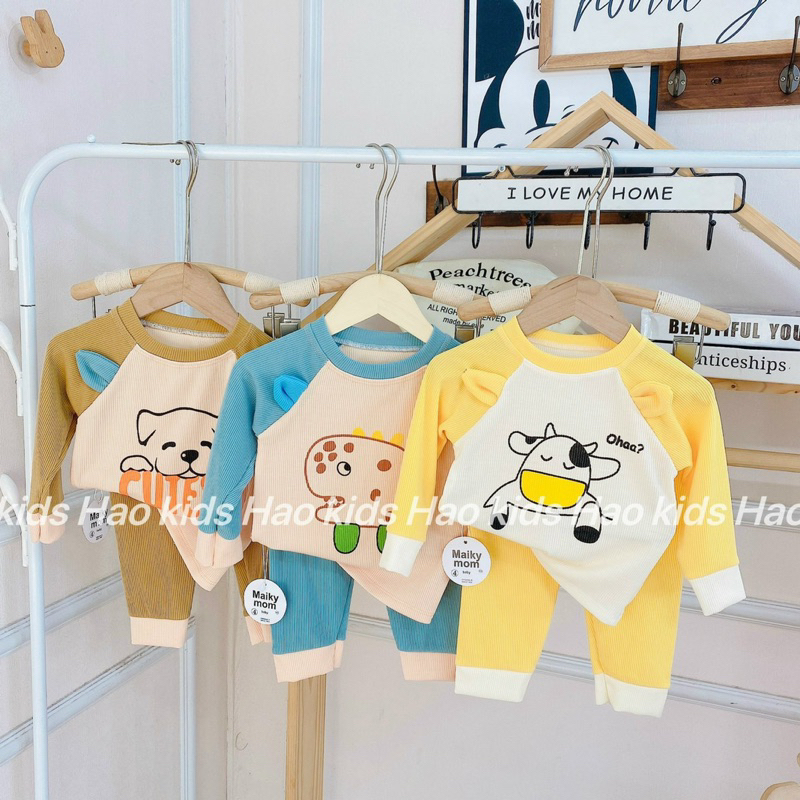 Combo 2 bộ thun tăm lạnh bé trai và bé gái