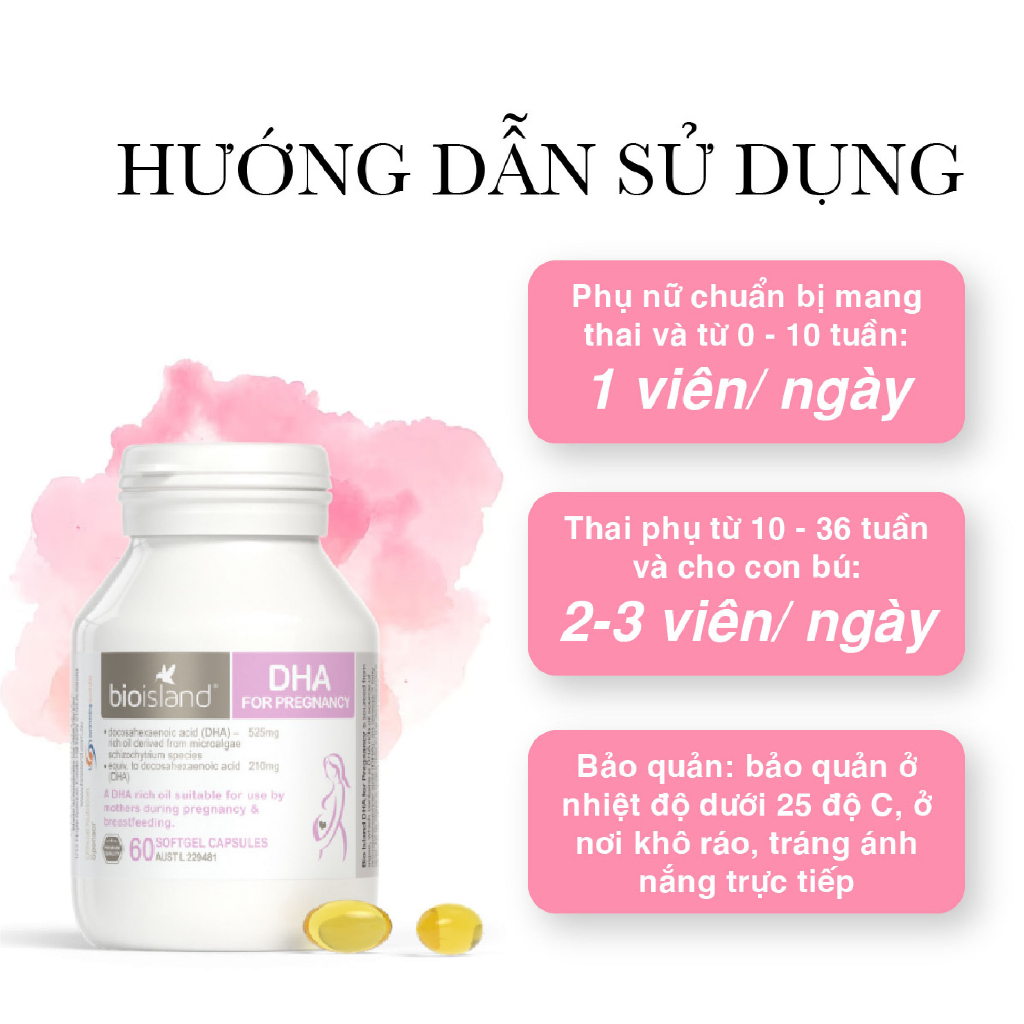 DHA BẦU BIO ISLAND ÚC - DHA for Pregnancy 60 viên của Úc..