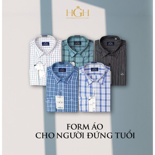 Áo sơ mi nam trung niên dài tay dáng suông vạt ngang hgh fashion cotton cao cấp chống nhăn