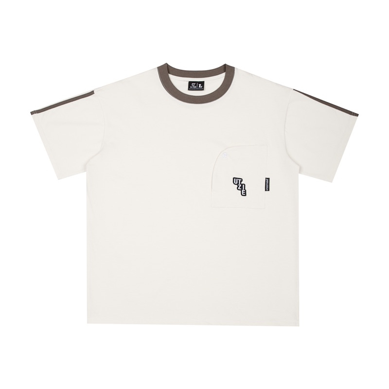 Áo Thun Phối Túi Thêu UTZIE Form Rộng Unisex 100% Cotton Co Giãn 2 Chiều Cho Nam Và Nữ