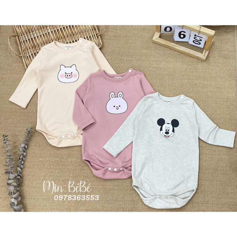 Bộ áo liền quần cotton cho bé gái