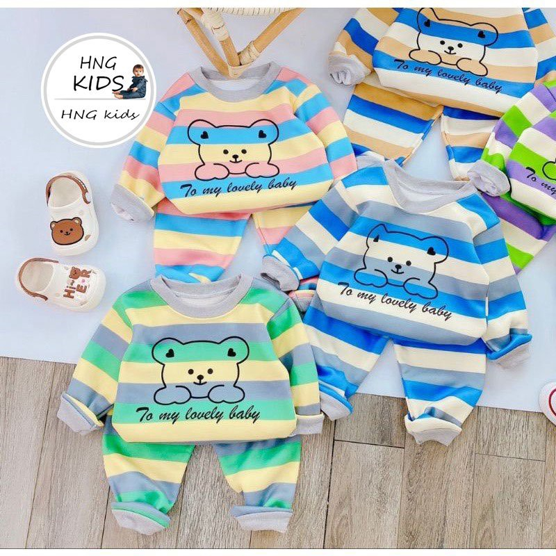 Đồ bộ bé trai , đồ bộ bé gái chất nỉ bông siêu ấm cho bé từ 6kg đến 16kg