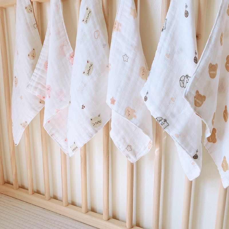 Set 5 Khăn sữa sợi tre Monona cho bé