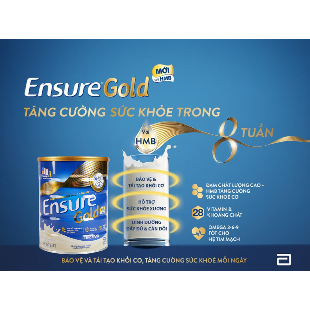 Sữa bột Ensure Gold vani lon 850g