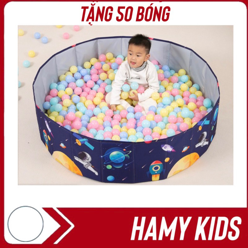 Bể bóng cho bé, bể bóng gấp gọn hình vũ trụ dành cho bé yêu tặng 50 bóng
