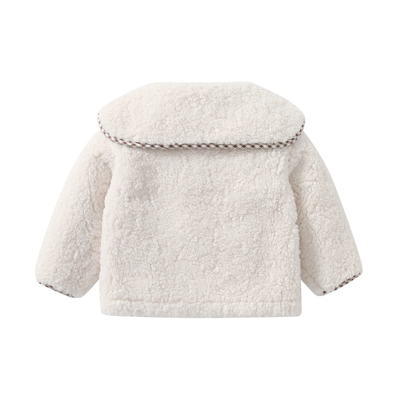 Áo khoác lông cừu phong cách tiểu thư Hàn Quốc cho bé gái 2023