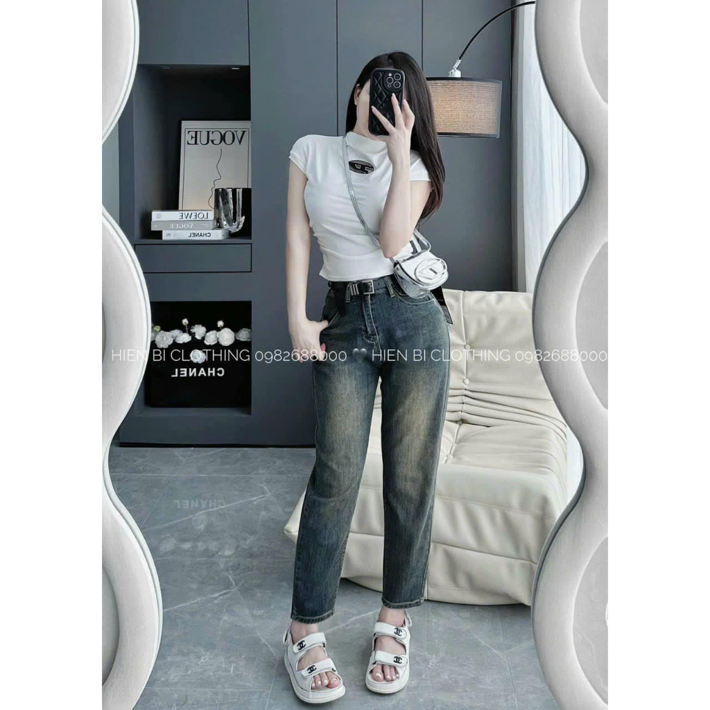 Áo thun cotton cổ cao chữ D trơn 6 màu