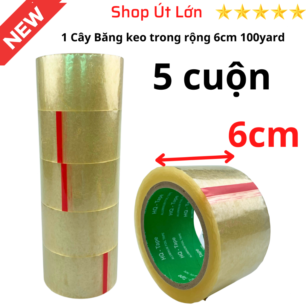 Băng keo trong rộng 1cm, 1.2cm, 2.4cm, 4cm, 6cm, 7cm - 100yard, nặng 1kg, lõi 3mm