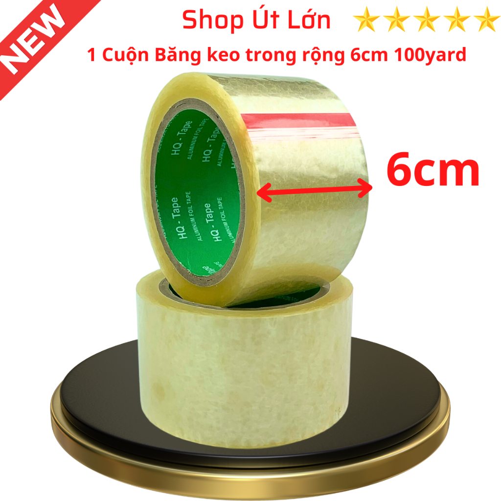 1 Cuộn Băng keo trong, rộng 1cm, 1.2cm, 2.4cm, 4cm, 6cm, 7cm - 100yard, lõi giấy 3mm