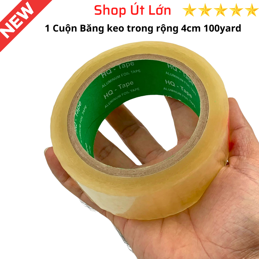 1 Cuộn Băng keo trong, rộng 1cm, 1.2cm, 2.4cm, 4cm, 6cm, 7cm - 100yard, lõi giấy 3mm