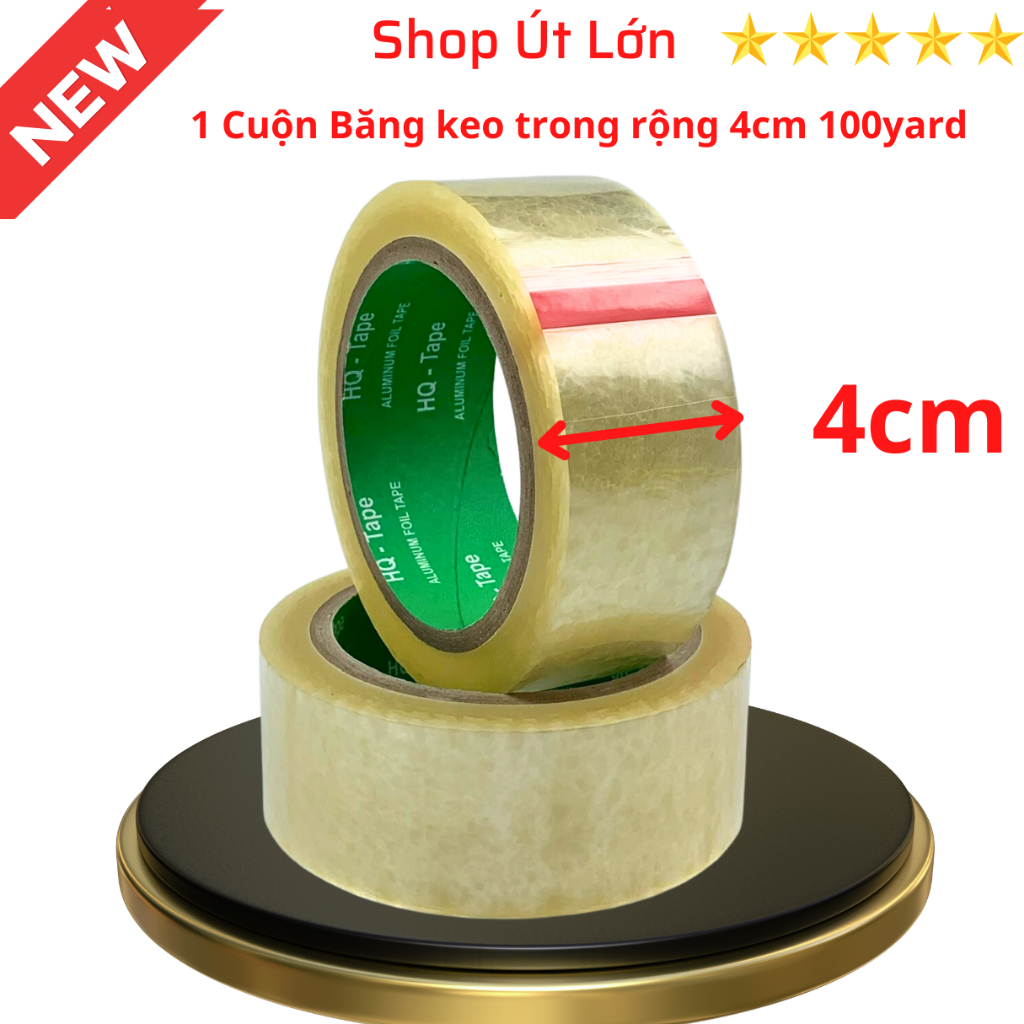 1 Cuộn Băng keo trong, rộng 1cm, 1.2cm, 2.4cm, 4cm, 6cm, 7cm - 100yard, lõi giấy 3mm
