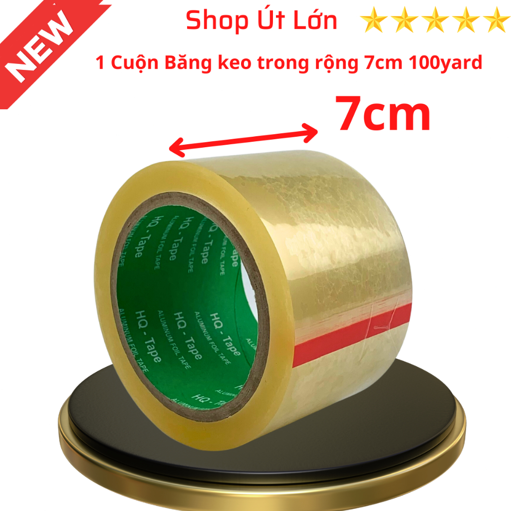 1 Cuộn Băng keo trong, rộng 1cm, 1.2cm, 2.4cm, 4cm, 6cm, 7cm - 100yard, lõi giấy 3mm