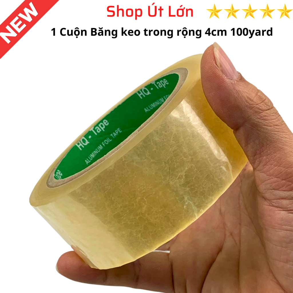 1 Cuộn Băng keo trong, rộng 1cm, 1.2cm, 2.4cm, 4cm, 6cm, 7cm - 100yard, lõi giấy 3mm