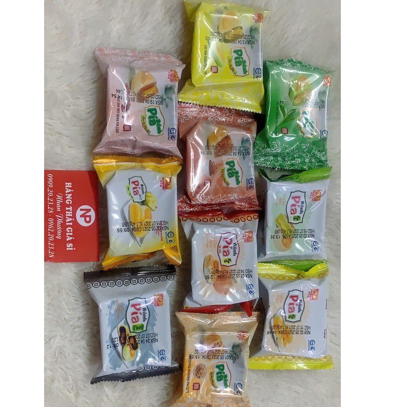 Combo Bánh Pía kim sa Tân Huê Viên 10 bánh 10 vị khác nhau,bánh pía Sóc Trăng mini date mới