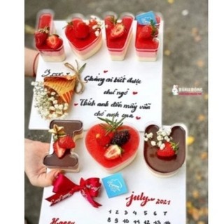 Set chữ I love u, love đựng bánh kem, đựng tiramisu, bánh mousse, khuôn love