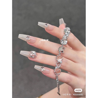 Nailbox thạch xám đính đá