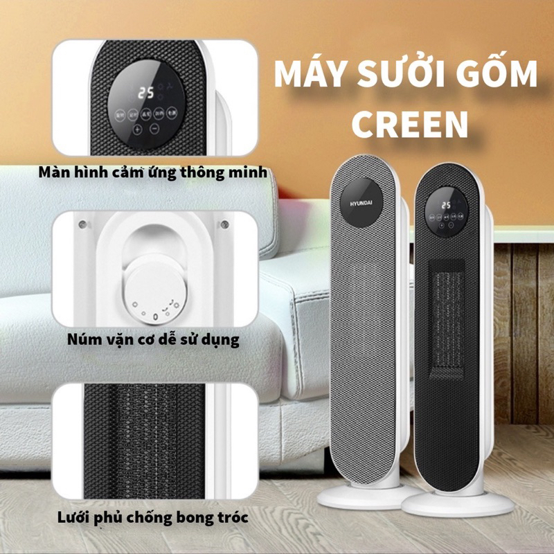 Máy sưởi gốm cao cấp Creen, công nghệ PTC Bảo hành 12 tháng chính hãng