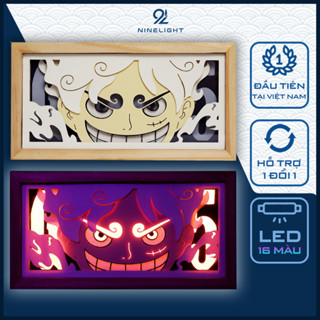  LUFFY GEAR 5  Hộp Đèn Anime 3D Led 16 Màu Độc Lạ Hộp Tranh Đèn Led 3D Trang Trí Bàn Học Góc Làm Việc 