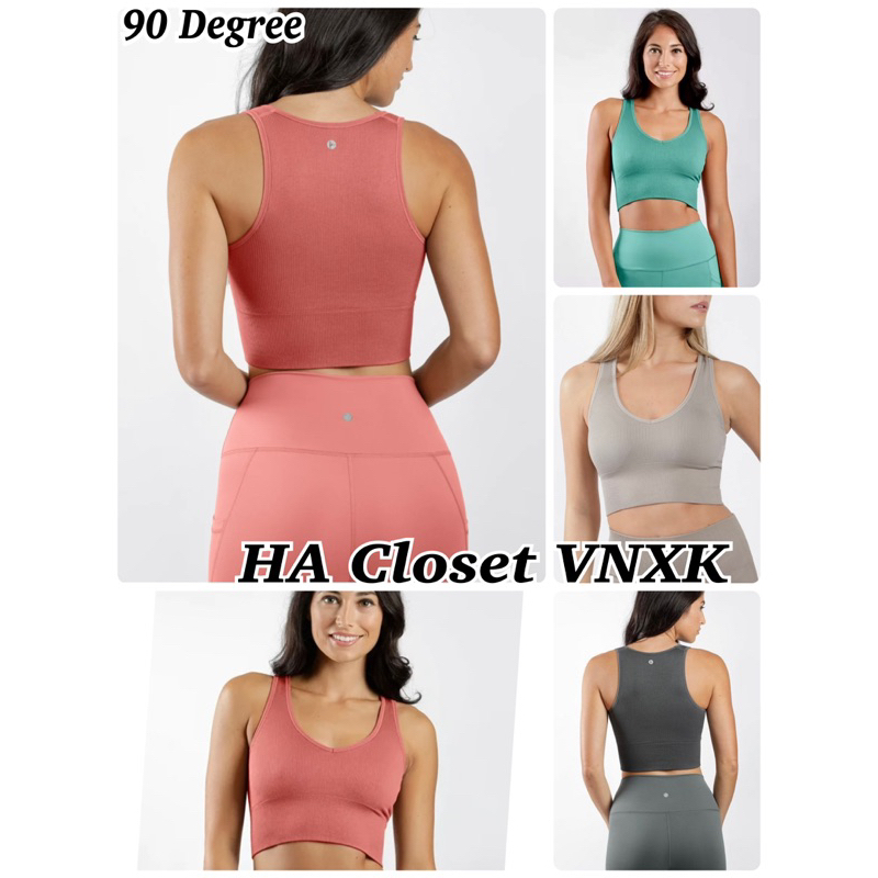 Áo CropTop Thun Gân 2lop 90 Degree Xịn