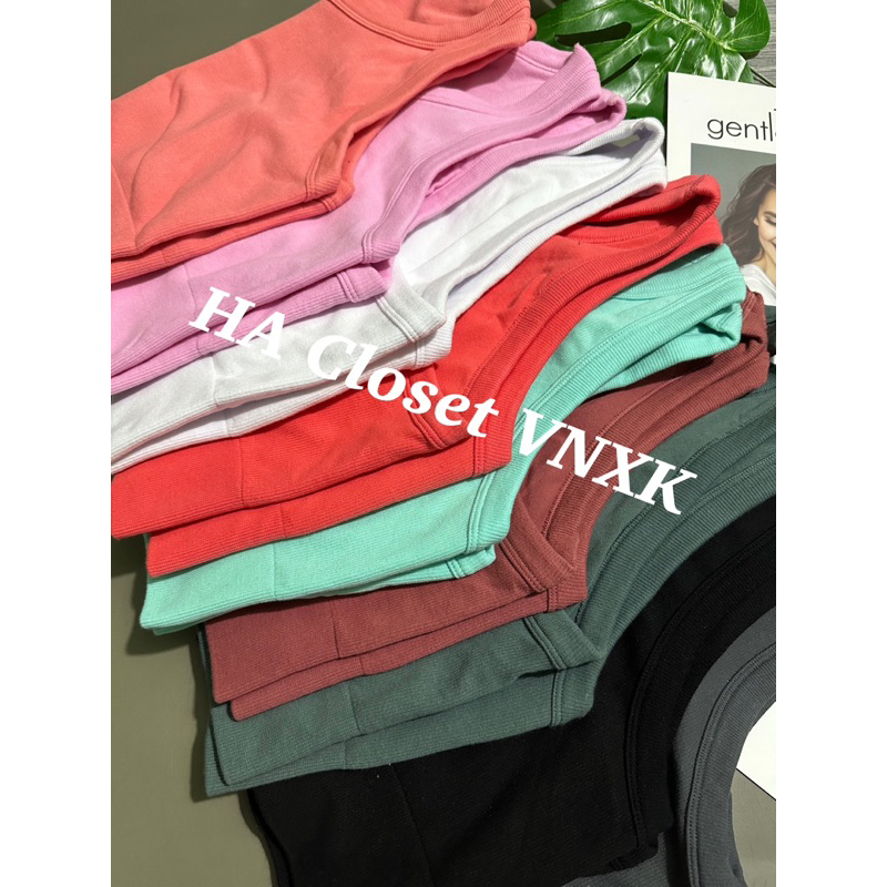 Áo CropTop Thun Gân 2lop 90 Degree Xịn