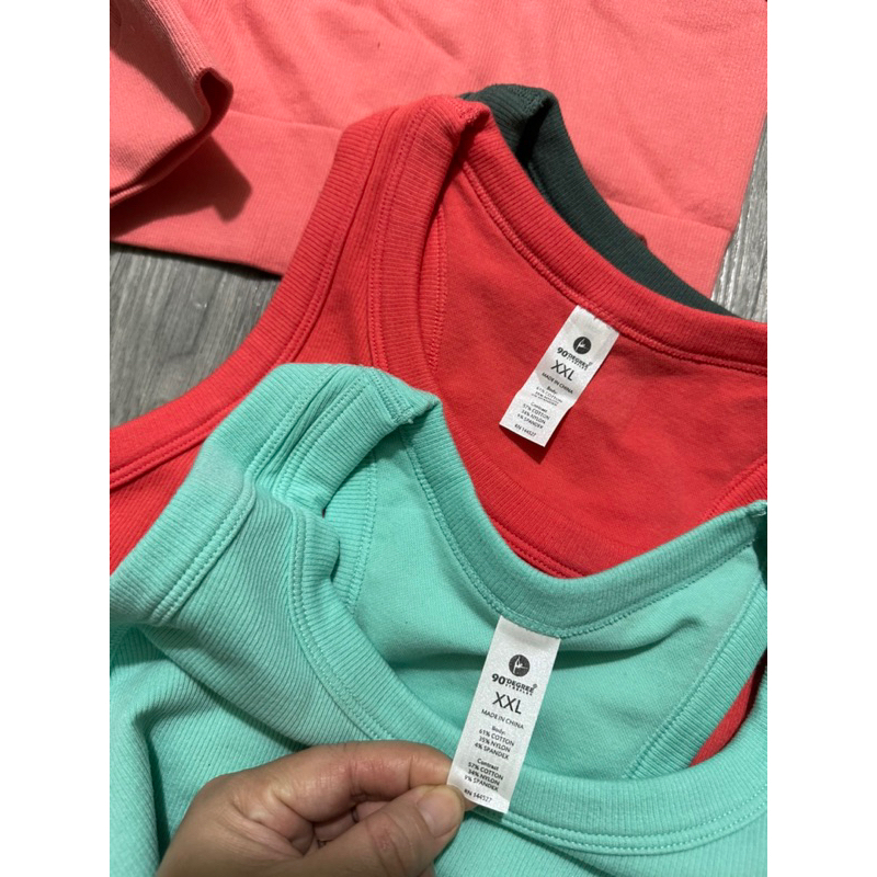 Áo CropTop Thun Gân 2lop 90 Degree Xịn