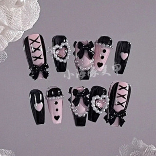 Nailbox hồng đen siêu dễ thương