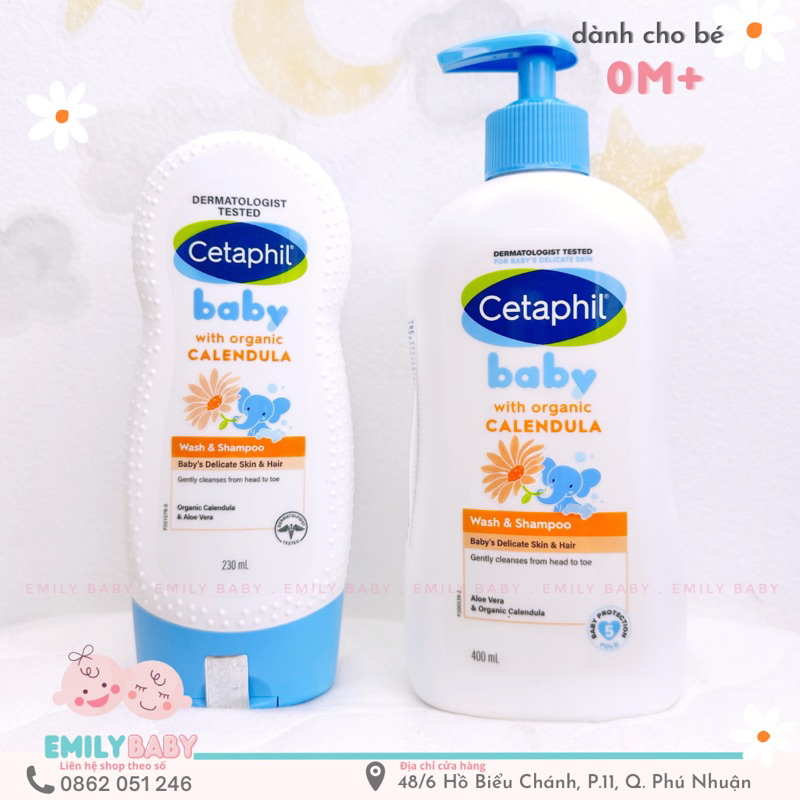 [Hàng nhập khẩu] Sữa tắm gội cho bé Cetaphil Baby Wash & Shampoo
