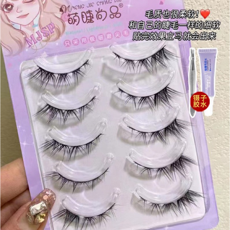 Lông mi giả phong cách nổi bật đuôi cáo dài đuôi chuẩn Douyin