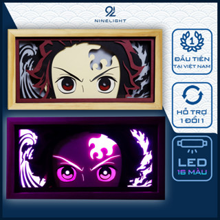 [TANJIRO] Hộp Đèn Anime 3D Led 16 Màu Độc Lạ, Hộp Tranh Đèn Led 3D Trang Trí Bàn Học, Góc Làm Việc