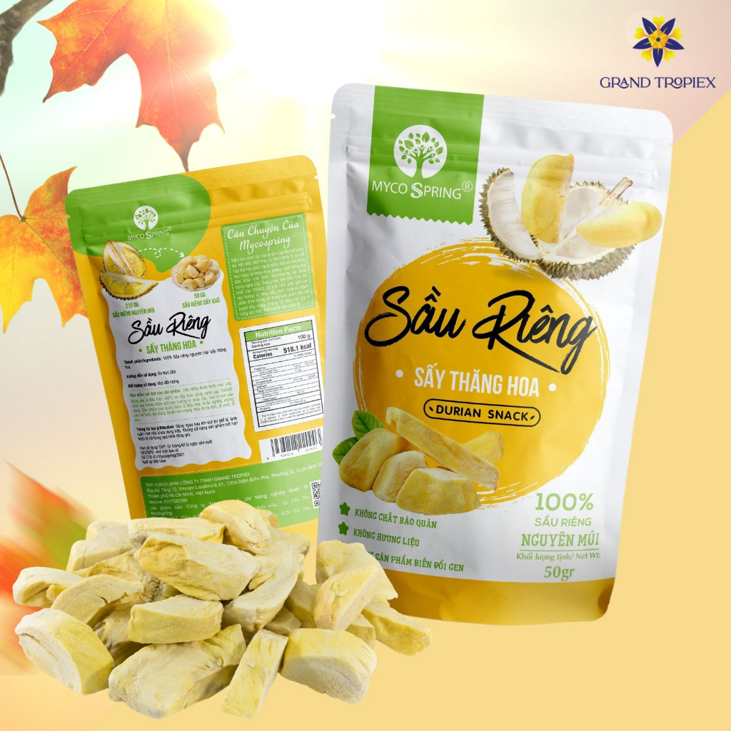 Sầu riêng sấy NGUYÊN MIẾNG sấy thăng hoa - Giòn rụm siêu ngon 100% sầu riêng nguyên chất [FREESHIP]