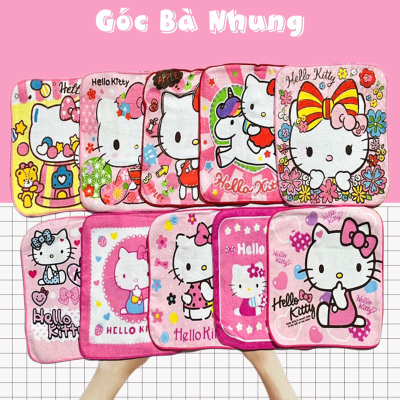 Khăn lau mặt 20x20cm họa tiết hoạt hình đáng yêu bé GÁI - GÓC BÀ NHUNG