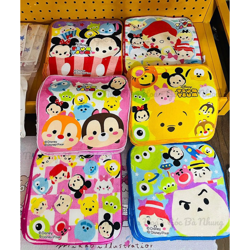 Khăn lau mặt 20x20cm họa tiết hoạt hình đáng yêu bé GÁI - GÓC BÀ NHUNG