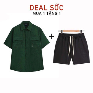 Combo áo sơ mi ngắn tay và quần short kaki dù JULIDO.