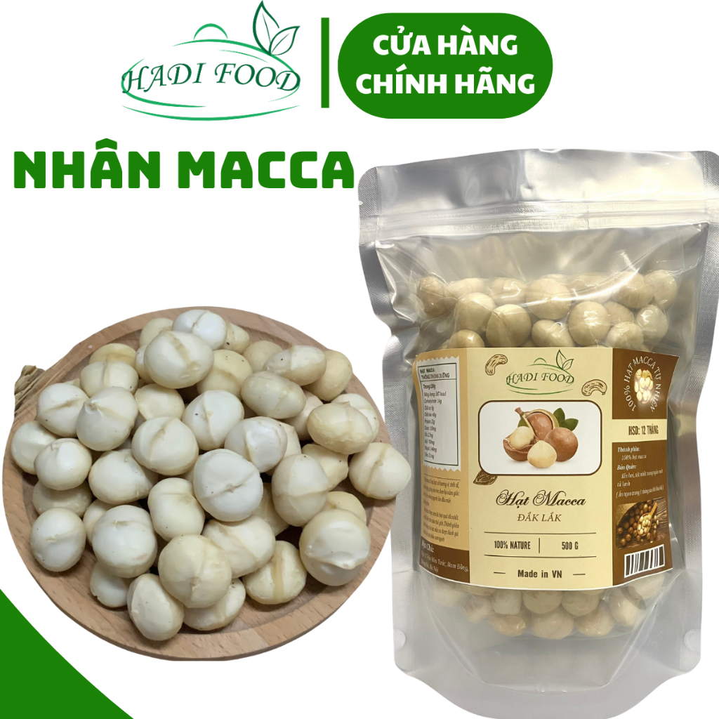 500g Nhân macca đã tách vỏ HADIFOOD macca Đắk LẮk