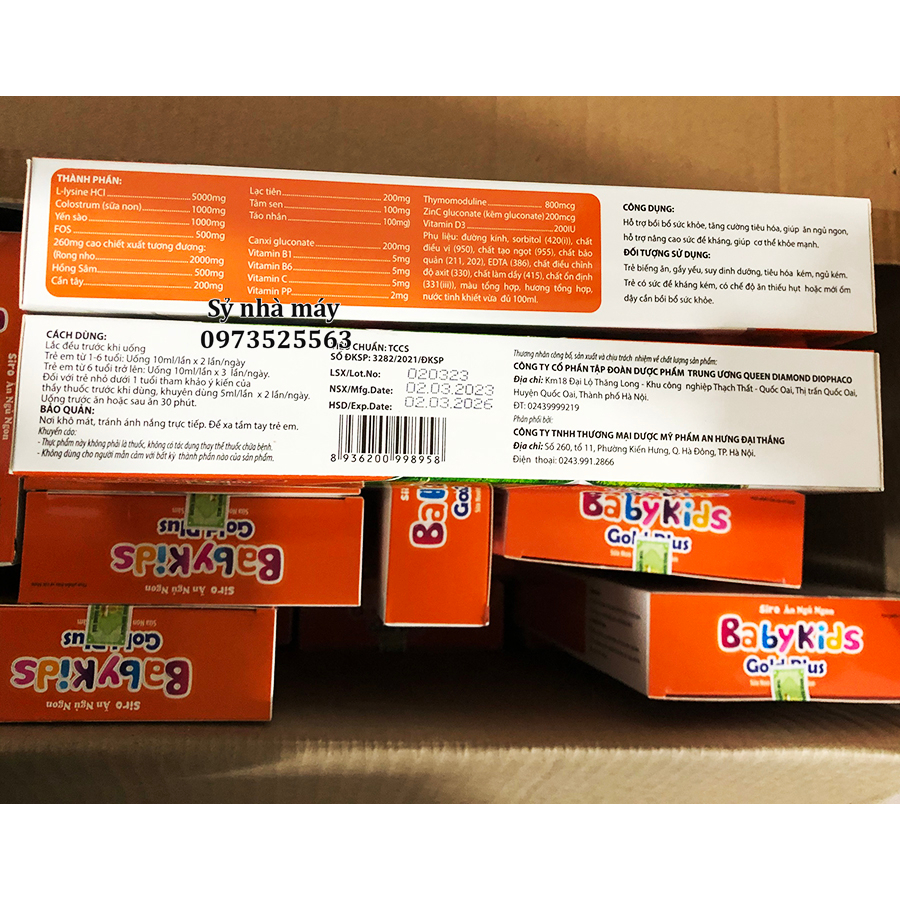Siro ăn ngủ ngon Baby Kids gold plus giúp tăng sức kháng, ăn ngon, ngủ ngon