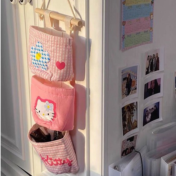 Túi đựng đồ treo tường bằng vải hình hello kiity mã t125