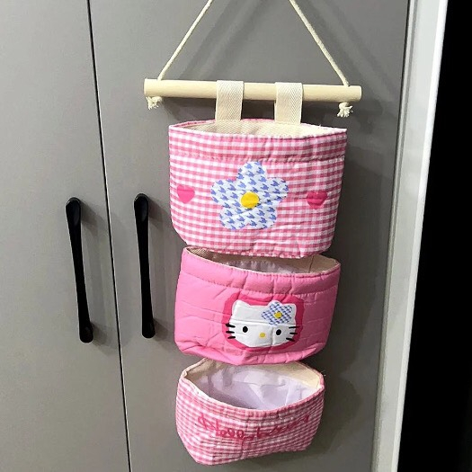 Túi đựng đồ treo tường bằng vải hình hello kiity mã t125