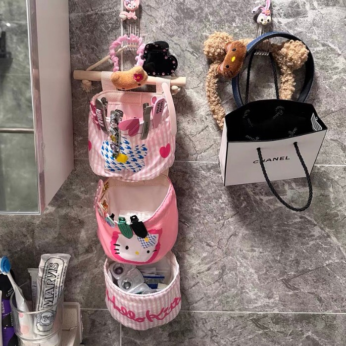 Túi đựng đồ treo tường bằng vải hình hello kiity mã t125