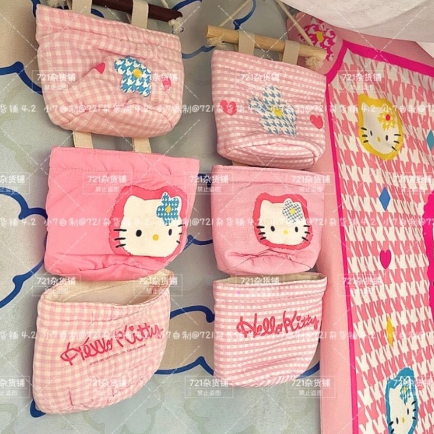 Túi đựng đồ treo tường bằng vải hình hello kiity mã t125
