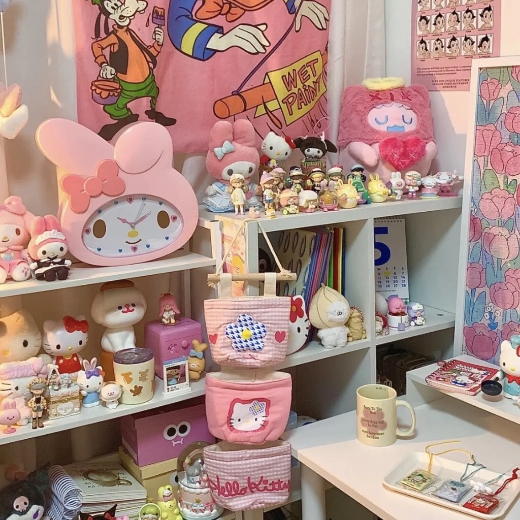 Túi đựng đồ treo tường bằng vải hình hello kiity mã t125