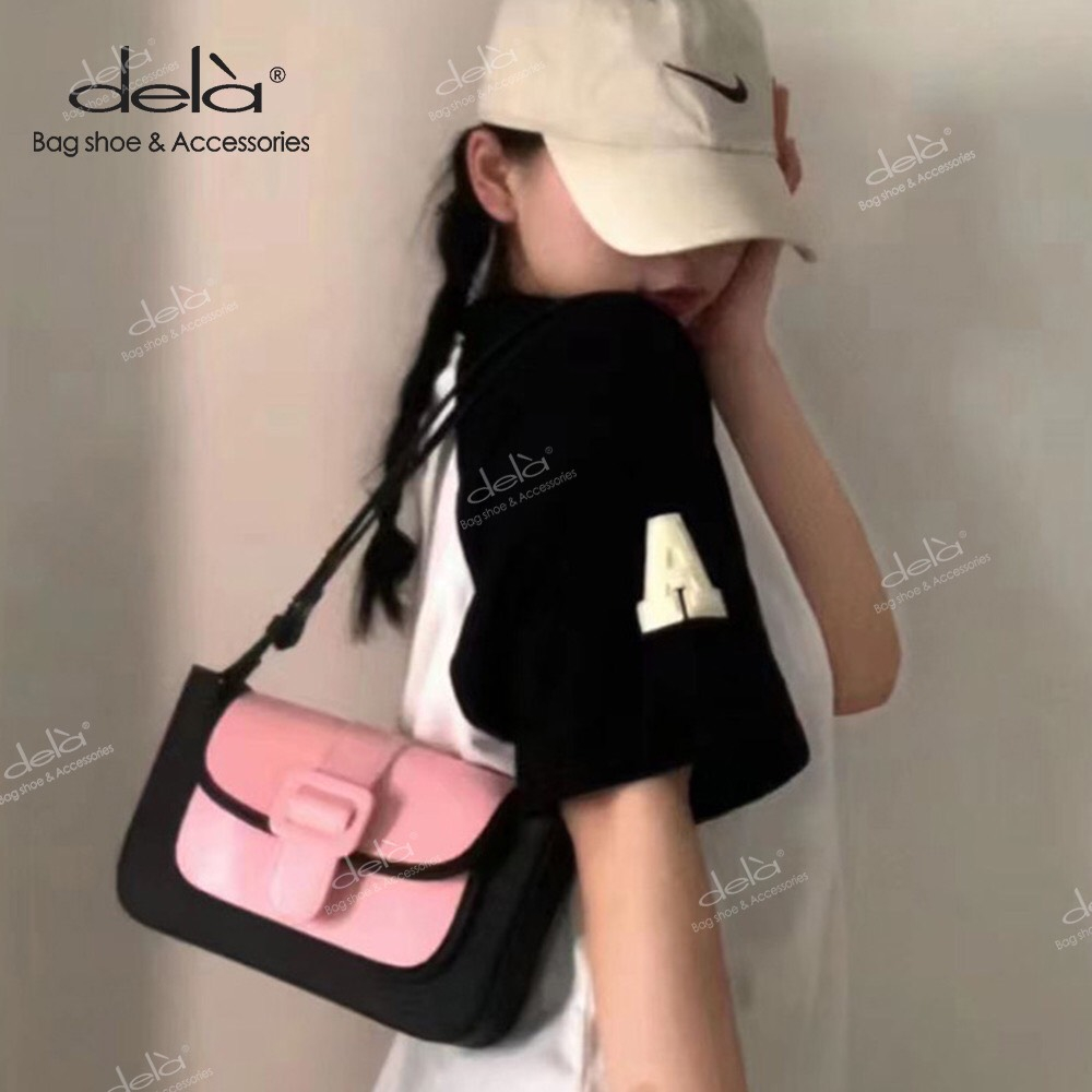 Túi xách đeo vai nữ màu hồng phong cách dễ thương mã t64